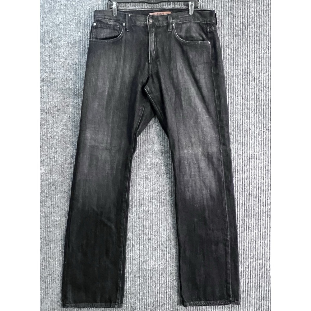 Agave Denim Waterman Relaxed Straight Jeans Faded Black USA Made Mens 36x32